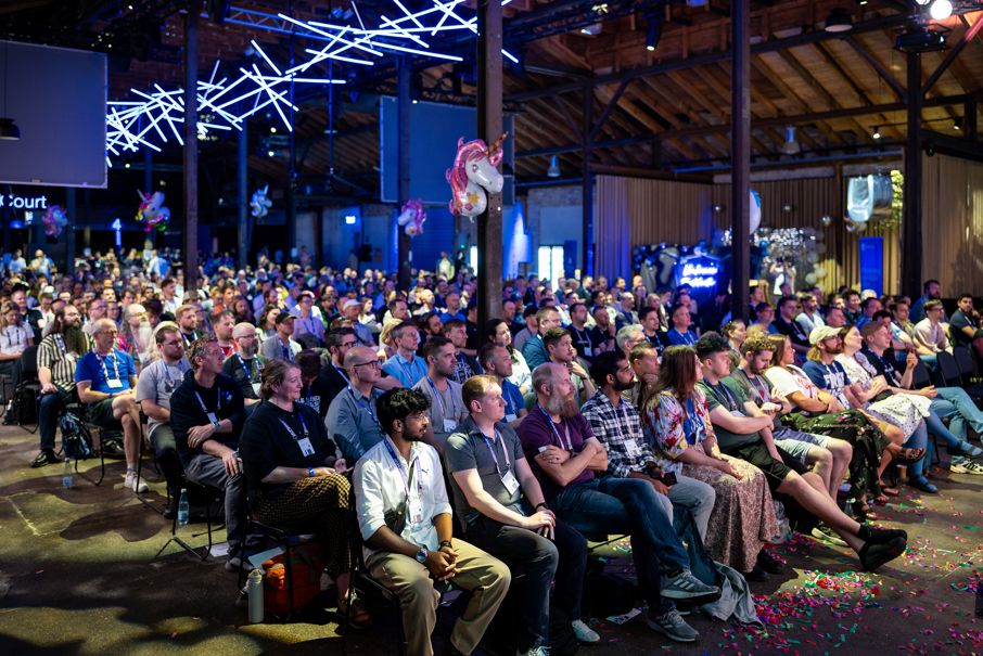 Codegarden audience looking up at stage